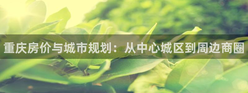 新宝5平台注册资金：重庆房价与城市规划：从中心城区到周边商圈