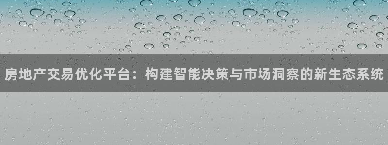 新宝5黑彩：房地产交易优化平台：构建智能决策与市场洞察的新生