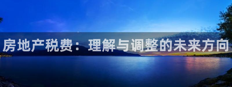 新宝5平台登录：房地产税费：理解与调整的未来方向