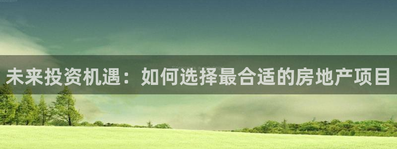 新宝5下载网址：未来投资机遇：如何选择最合适的房地产项目