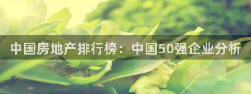 新宝5系列：中国房地产排行榜：中国50强企业分析